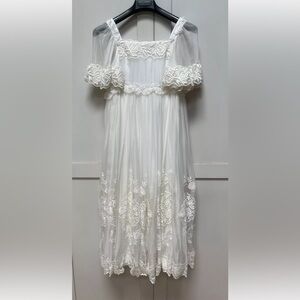 Dolce & Gabbana Girls Long Silk Lace Dress Flower Girl Size 10 NWT